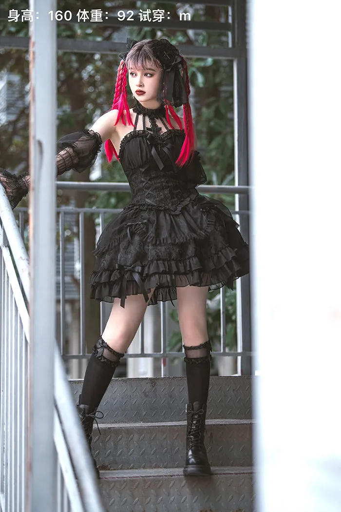 Gothic Lolita Dress Cross-Hime Halterneck Lolita Jumper Dress