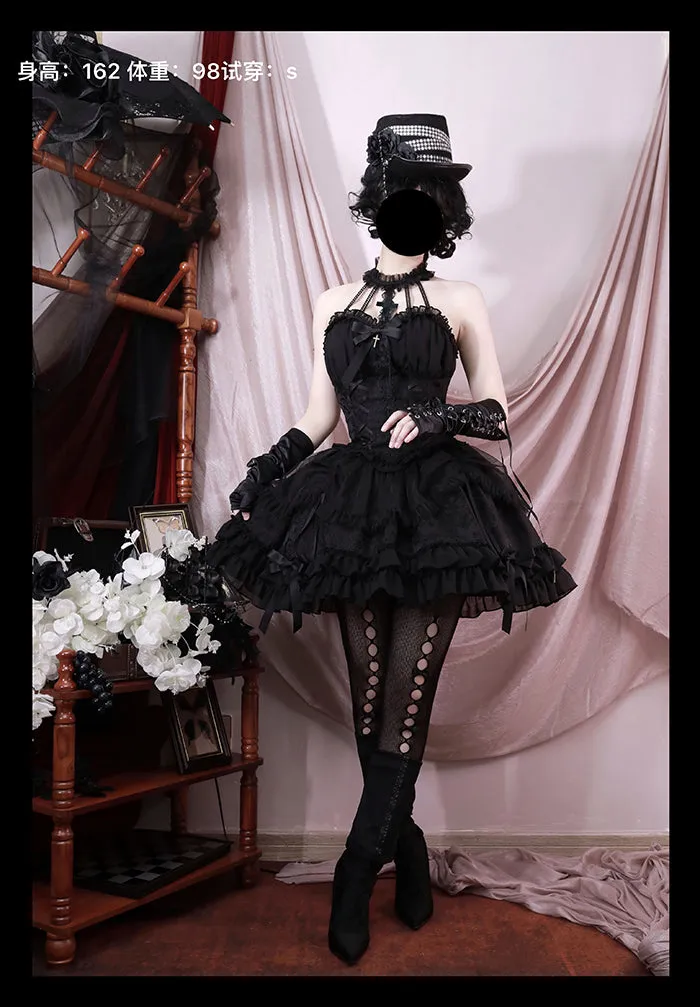 Gothic Lolita Dress Cross-Hime Halterneck Lolita Jumper Dress