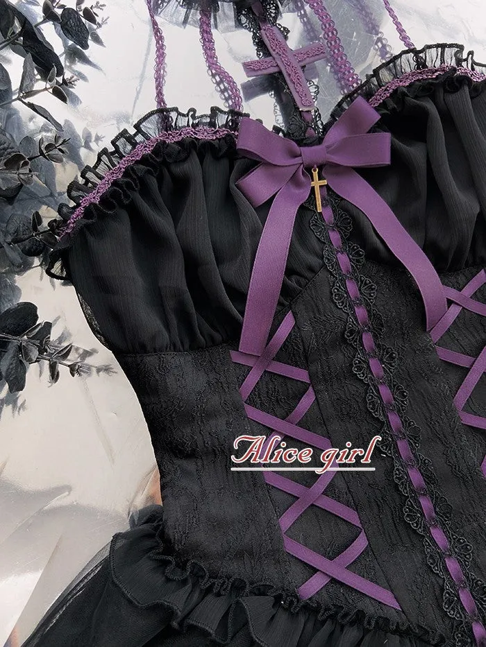 Gothic Lolita Dress Cross-Hime Halterneck Lolita Jumper Dress