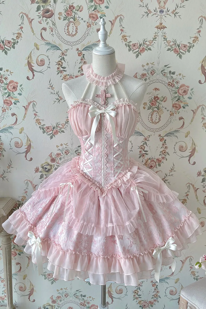 Gothic Lolita Dress Cross-Hime Halterneck Lolita Jumper Dress