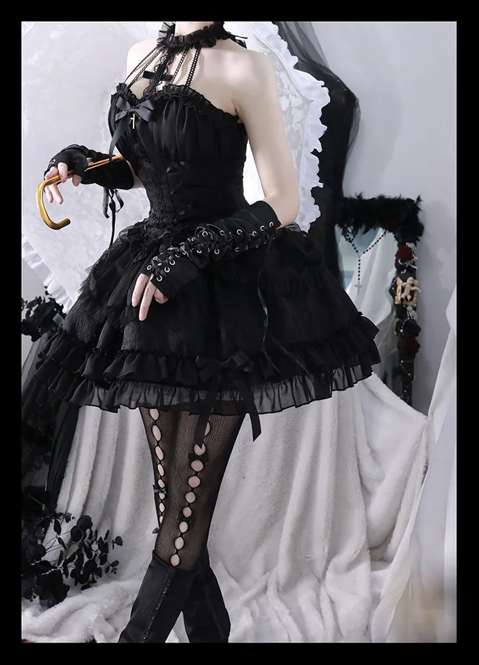 Gothic Lolita Dress Cross-Hime Halterneck Lolita Jumper Dress