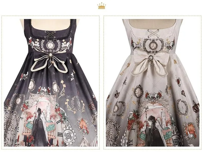 Gothic Lolita Dress Set Black White Lolita Blouse Dress Set