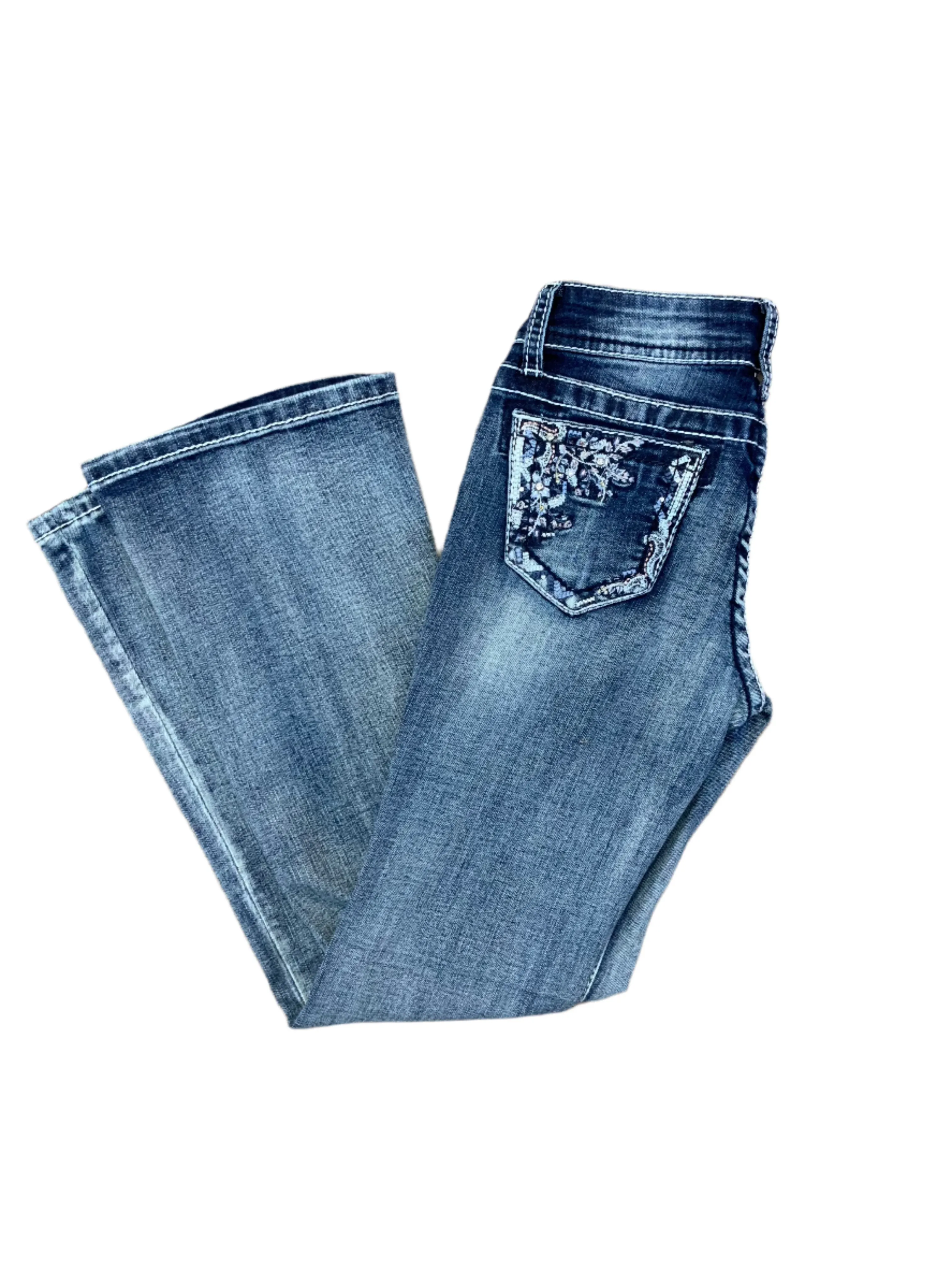 Grace in LA Girl’s Flower Bootcut Jeans TBS465 GBS465