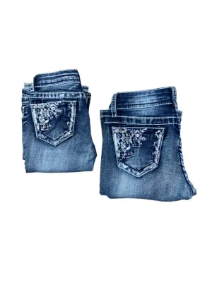 Grace in LA Girl’s Flower Bootcut Jeans TBS465 GBS465