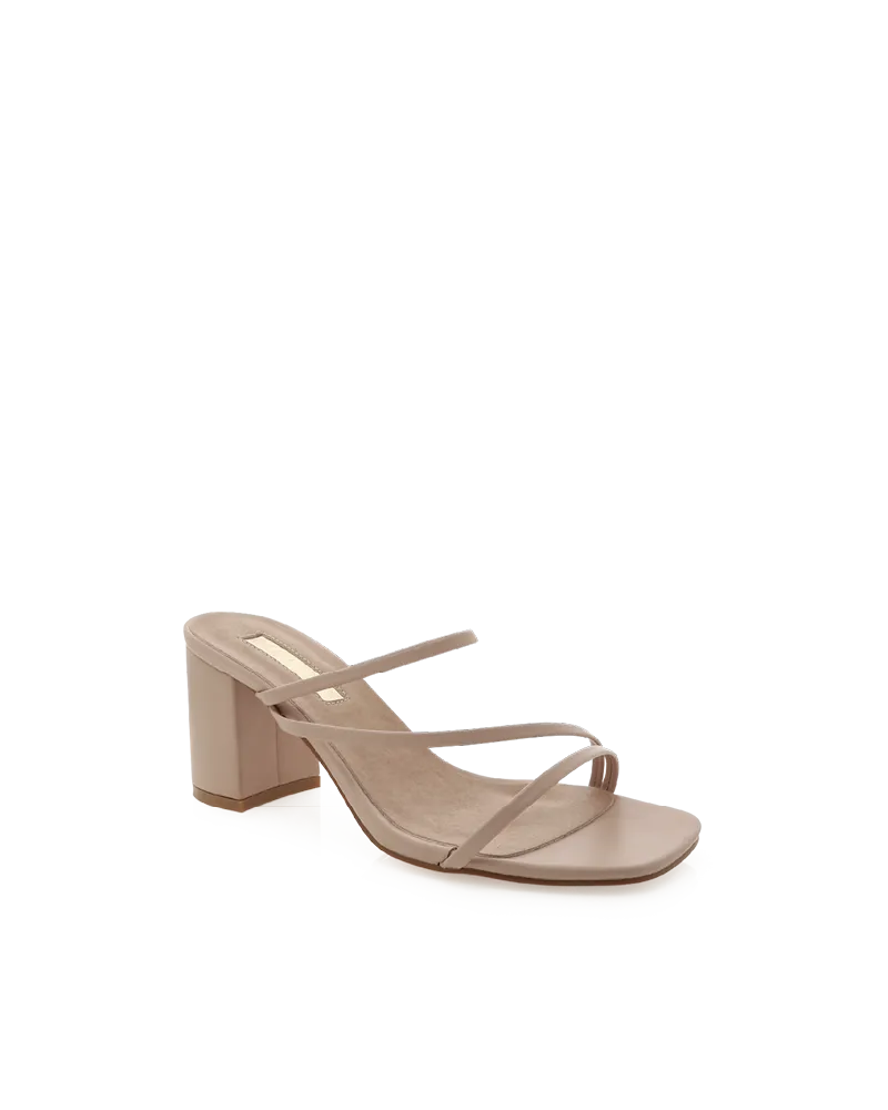 YAZMIN WIDE FIT - NUDE Polished Finish Elegant Heels