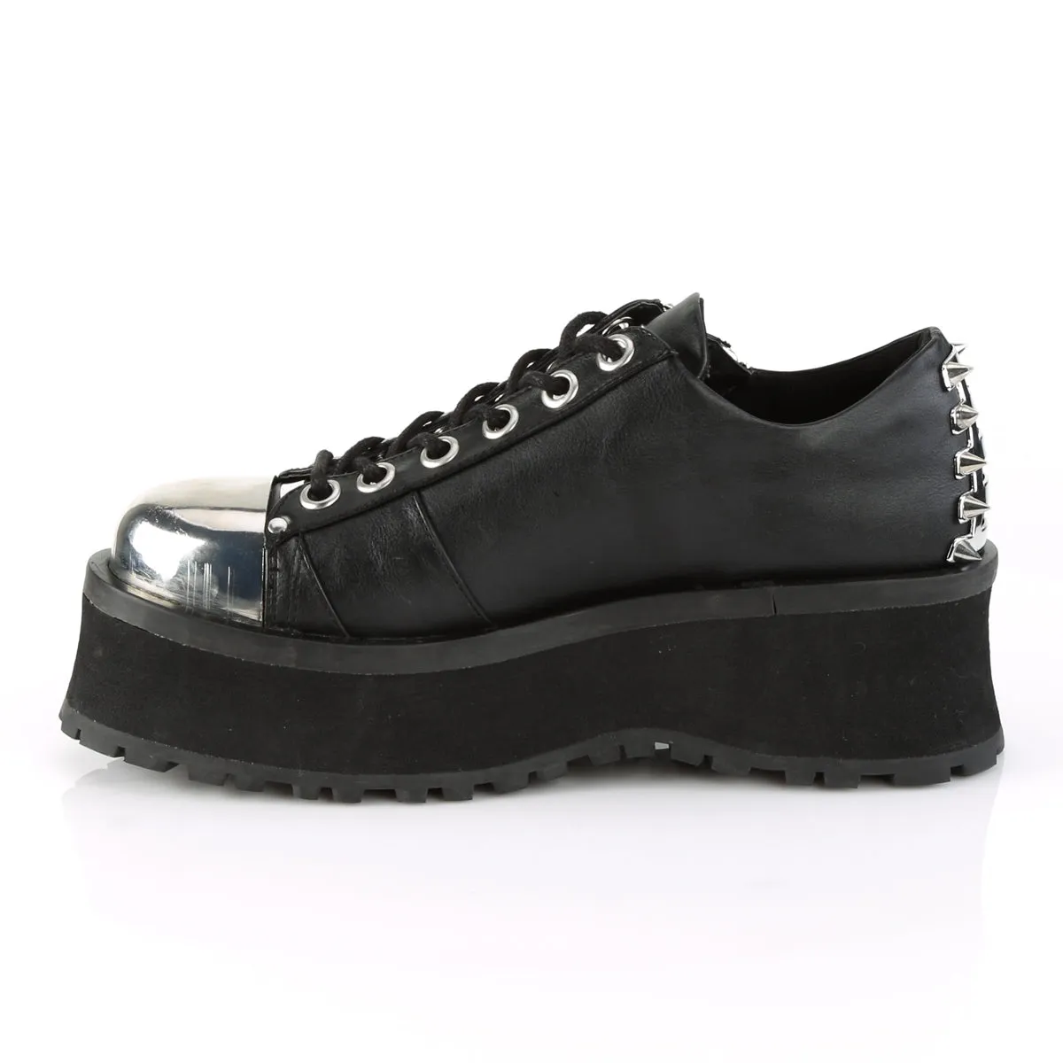 GRAVEDIGGER-04 DemoniaCult Black Vegan Leather Sexy Unisex Platform Shoes & Boots (Alternative Footwear)