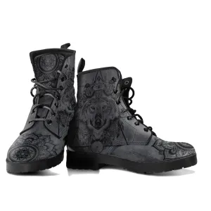 Gray Wolf Handcrafted Women's Vegan Leather Combat Boots