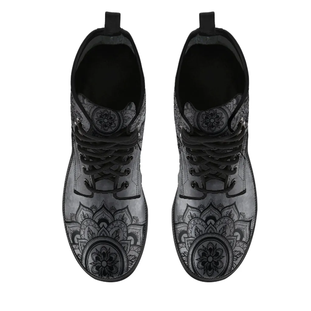 Gray Wolf Handcrafted Women's Vegan Leather Combat Boots