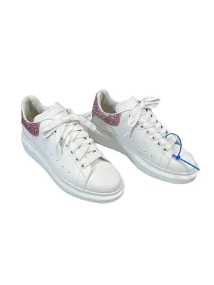 Dry Fast Swim Edge Pink & White Shoes Luxury Designer Alexander Mcqueen, Size 9.5