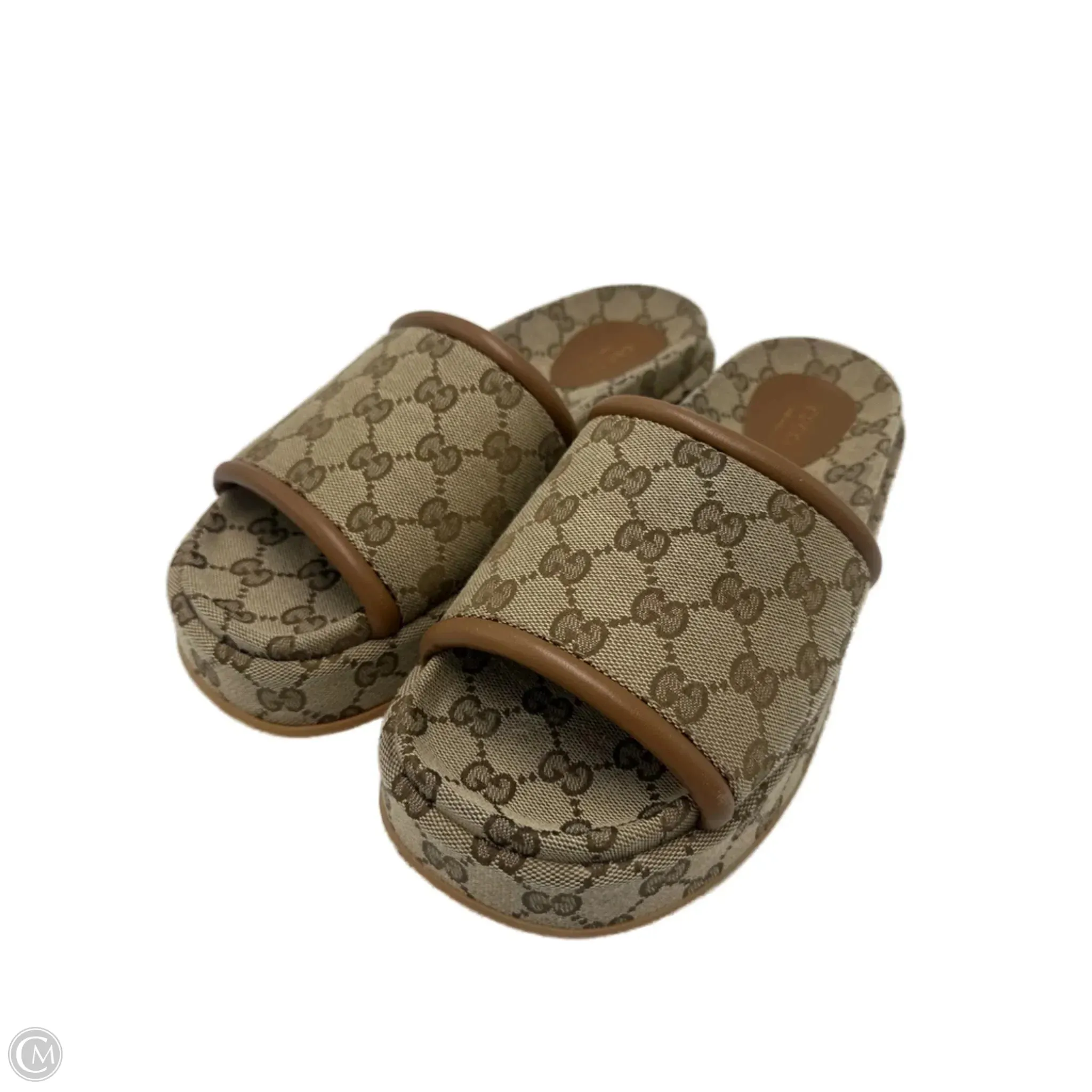 Quick Drying Casual Wear Grip Strong Gucci Clarice GG Luxury Designer Platform Sandals, Size: 8 (39)