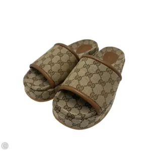 Quick Drying Casual Wear Grip Strong Gucci Clarice GG Luxury Designer Platform Sandals, Size: 8 (39)