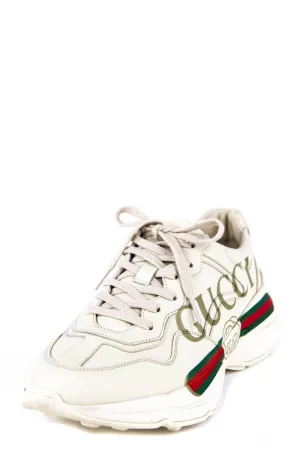 Gucci Ivory 2018 Rhyton GG Web Sneakers Size ﻿IT 40 | US 10