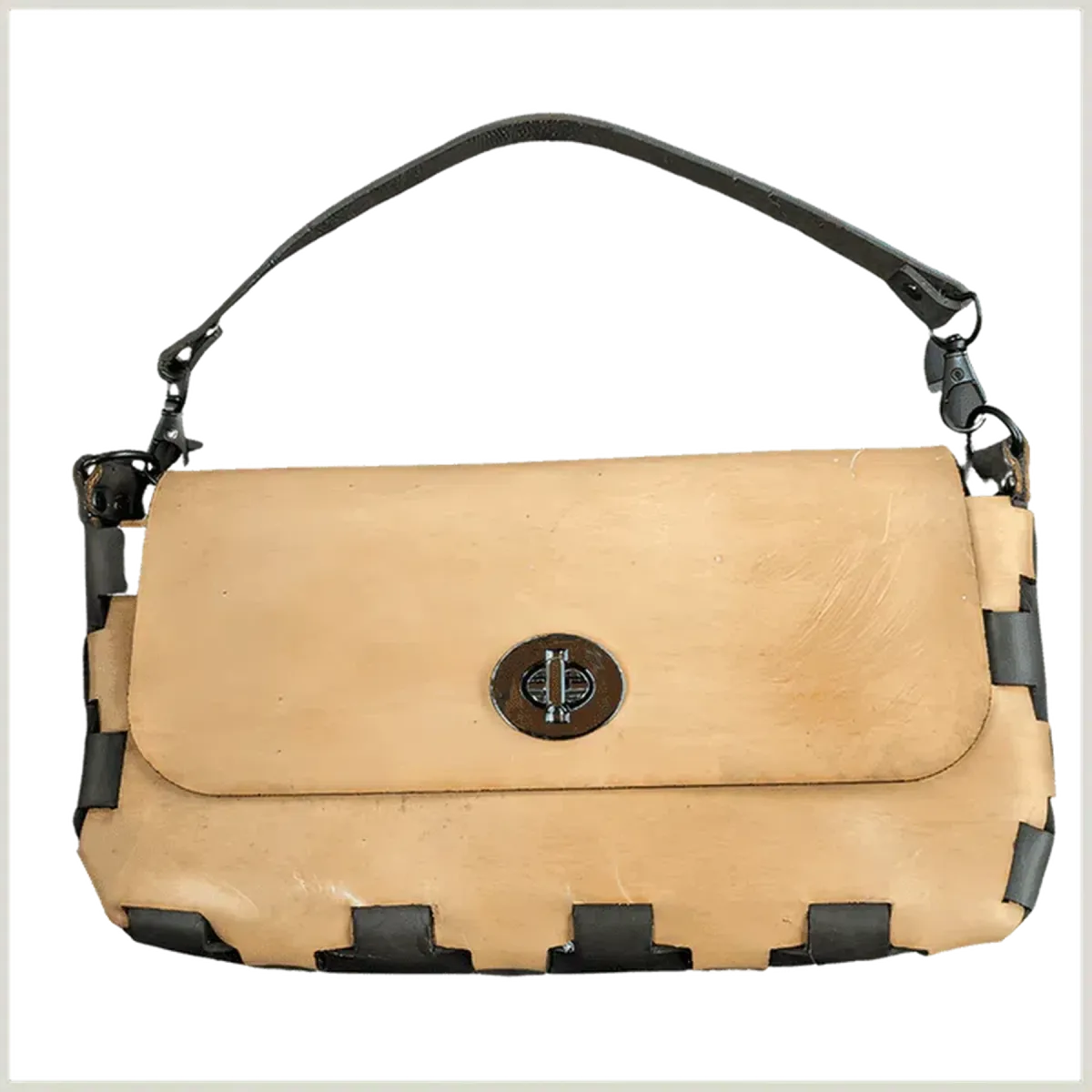 Hand-Crafted Two-Toned Leather Clutch Purse