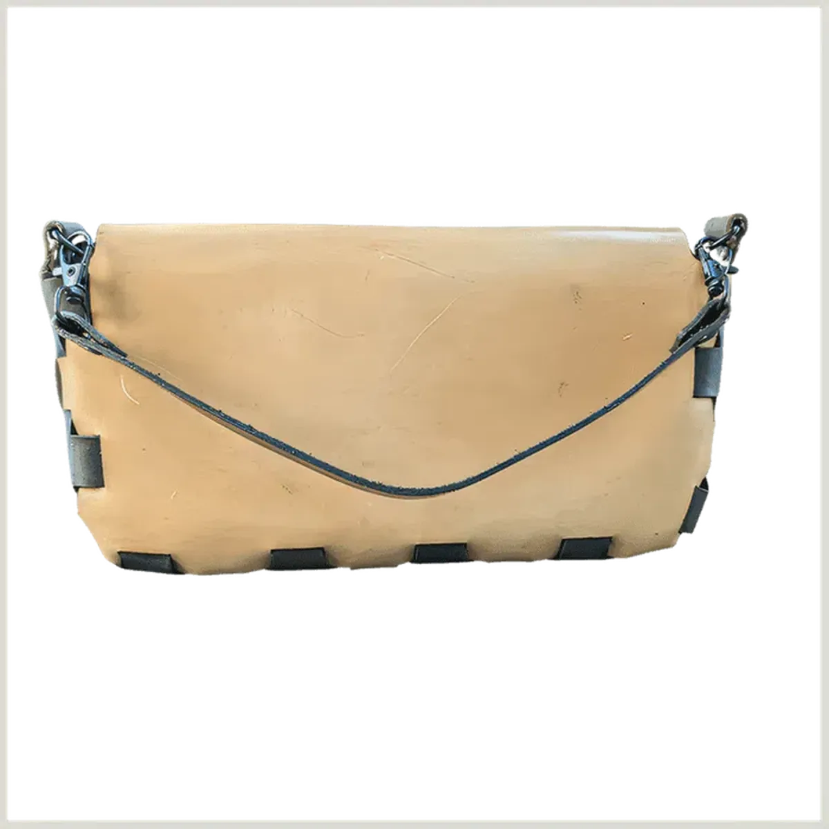 Hand-Crafted Two-Toned Leather Clutch Purse