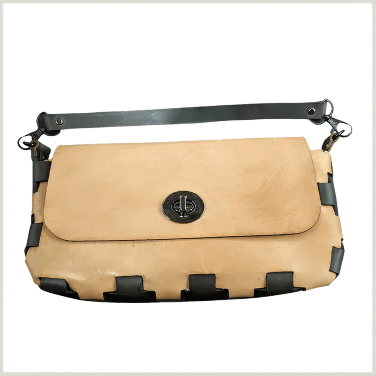 Hand-Crafted Two-Toned Leather Clutch Purse