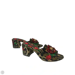 Sandals Luxury Designer By Dolce And Gabbana In Animal Print, Size: 7 Earth Mood