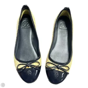 Shoes Designer By Tory Burch In Blue & Cream, Size: 7.5 Genuine Leather Upper