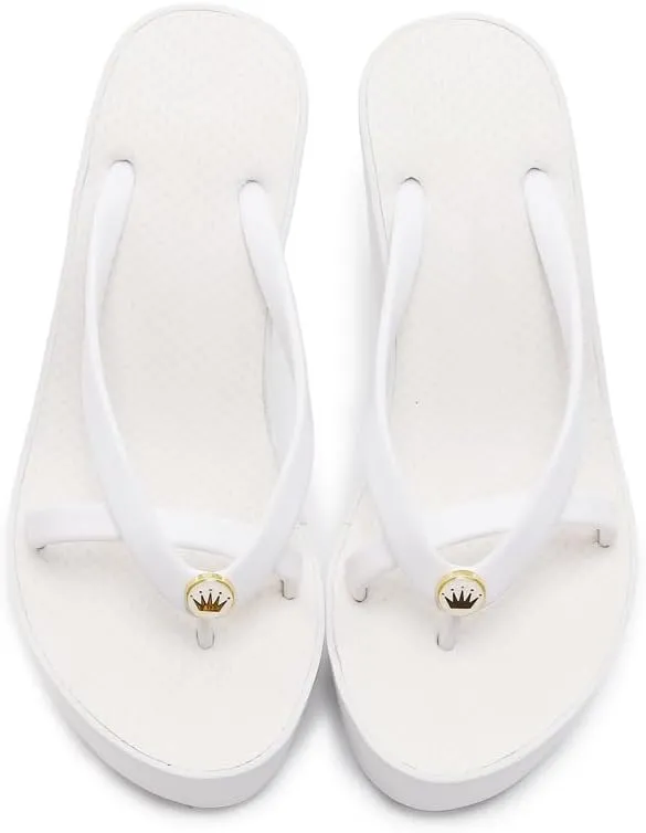 Heel Platform Flip Flops for Women, Womens Slip on Platform Sandals, Women Platform Wedge Slipper, Black