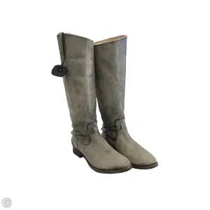 Red Glow Adjustable Hook and Loop Closure Boots Designer By Frye In Brown, Size: 8.5