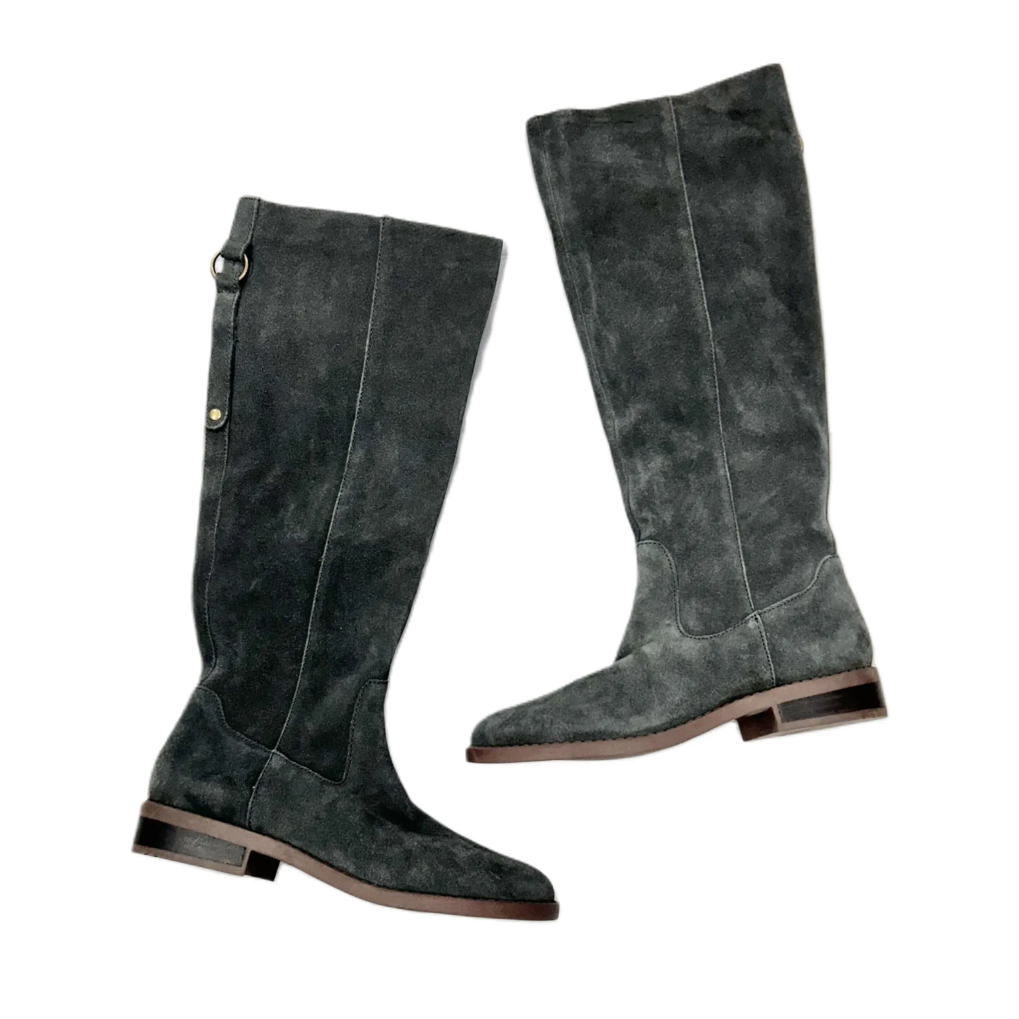 Men Edge Boots Knee Flats By Market & Spruce In Grey, Size: 6.5