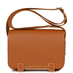 Hermes Geta Caramel Chevre Gold Hardware