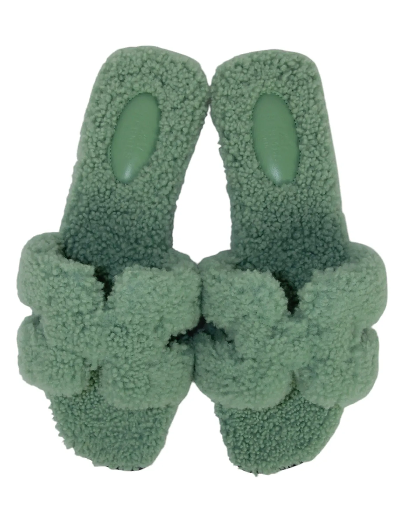 Hermes NEW Shearling Oran Slides 38.5