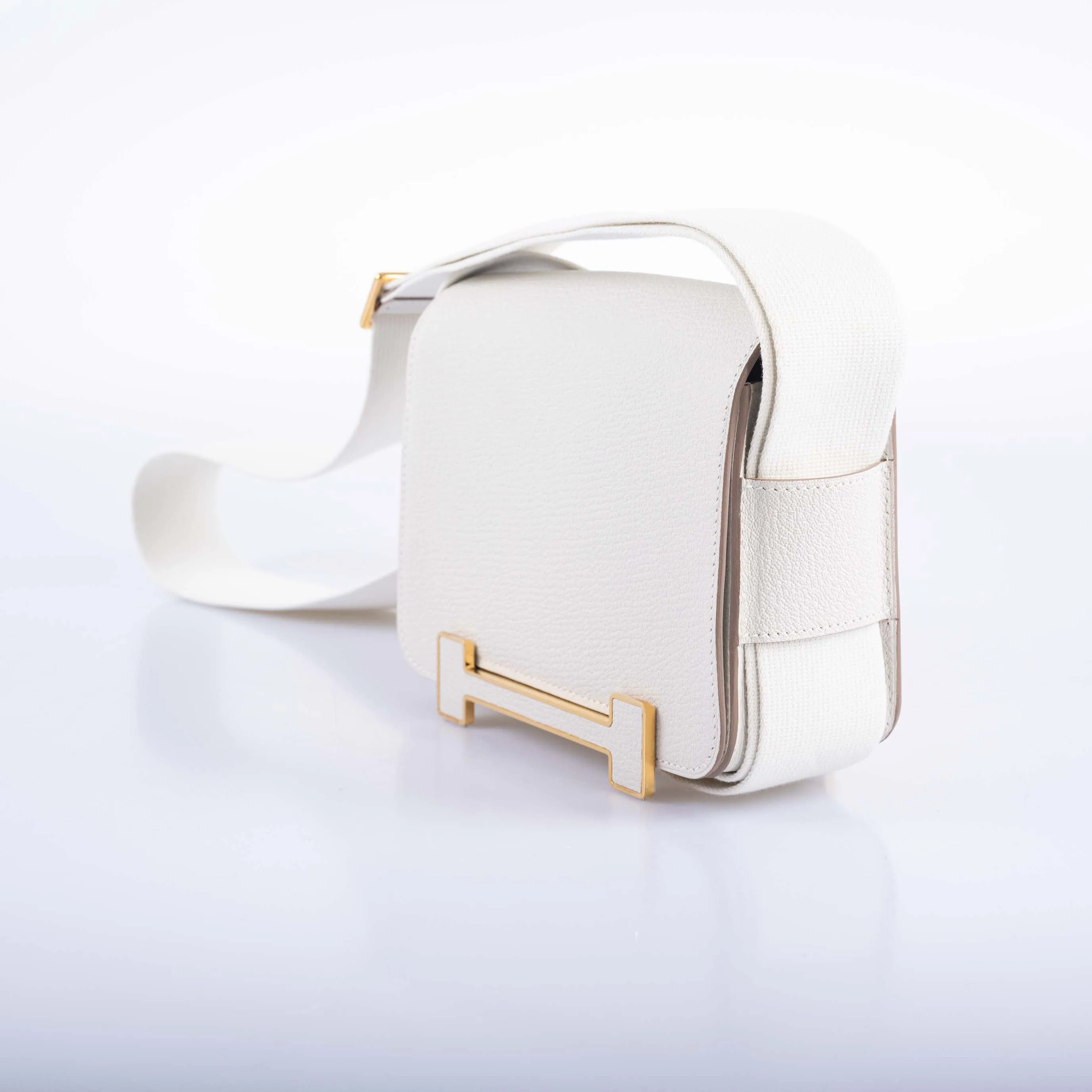 Hermès Geta Bag Mushroom Mysore Goatskin with Palladium Hardware