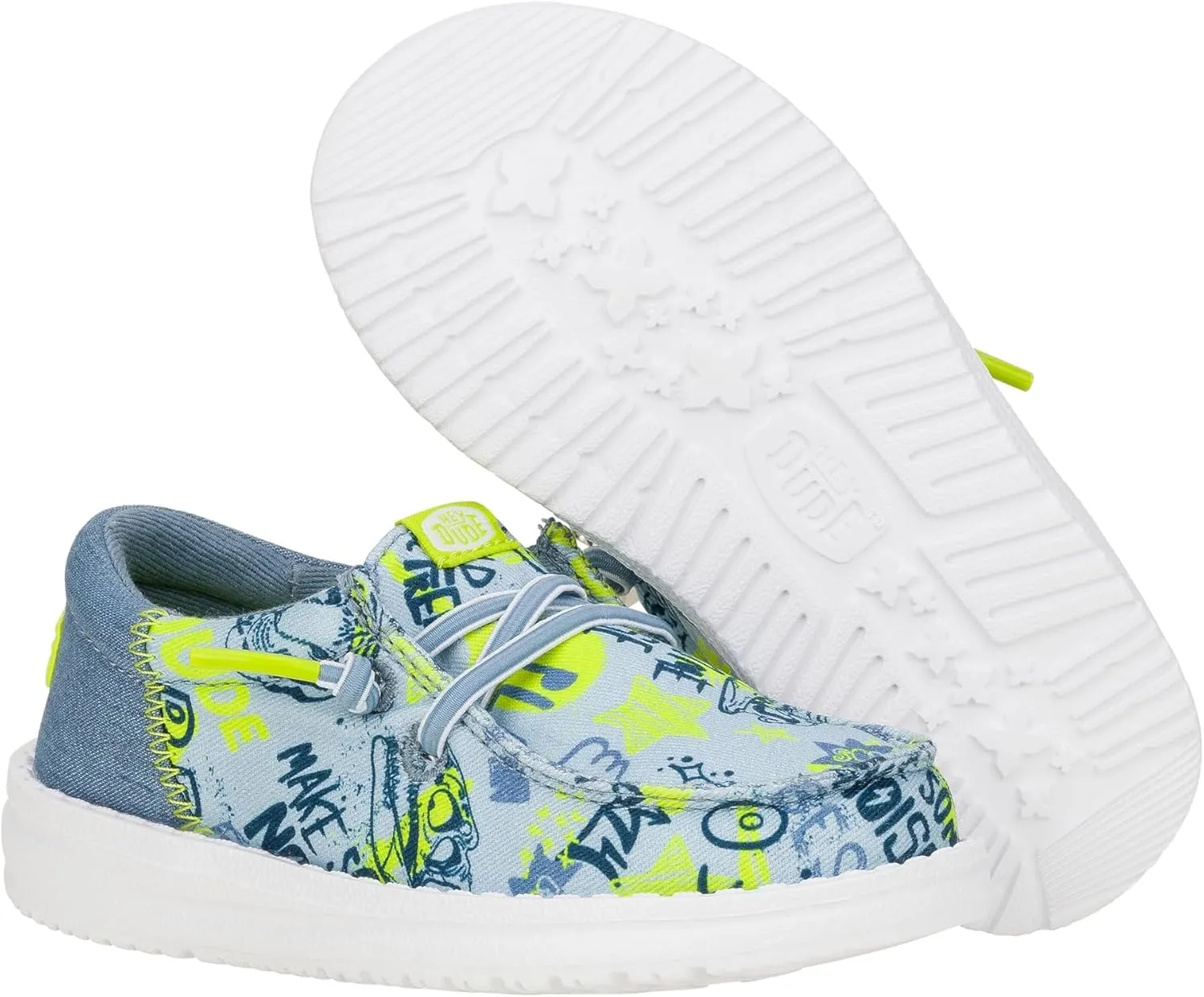 Hey Dude Kids Wally Funk Graffiti Mix (Toddler) - Shoes for Kids - Textile Upper - Breathable Cotton Lining