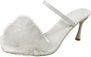 High Heel Sandals for Women Open Toe Strappy Ankle Strap Chunky Block Heel Wedding Shoes
