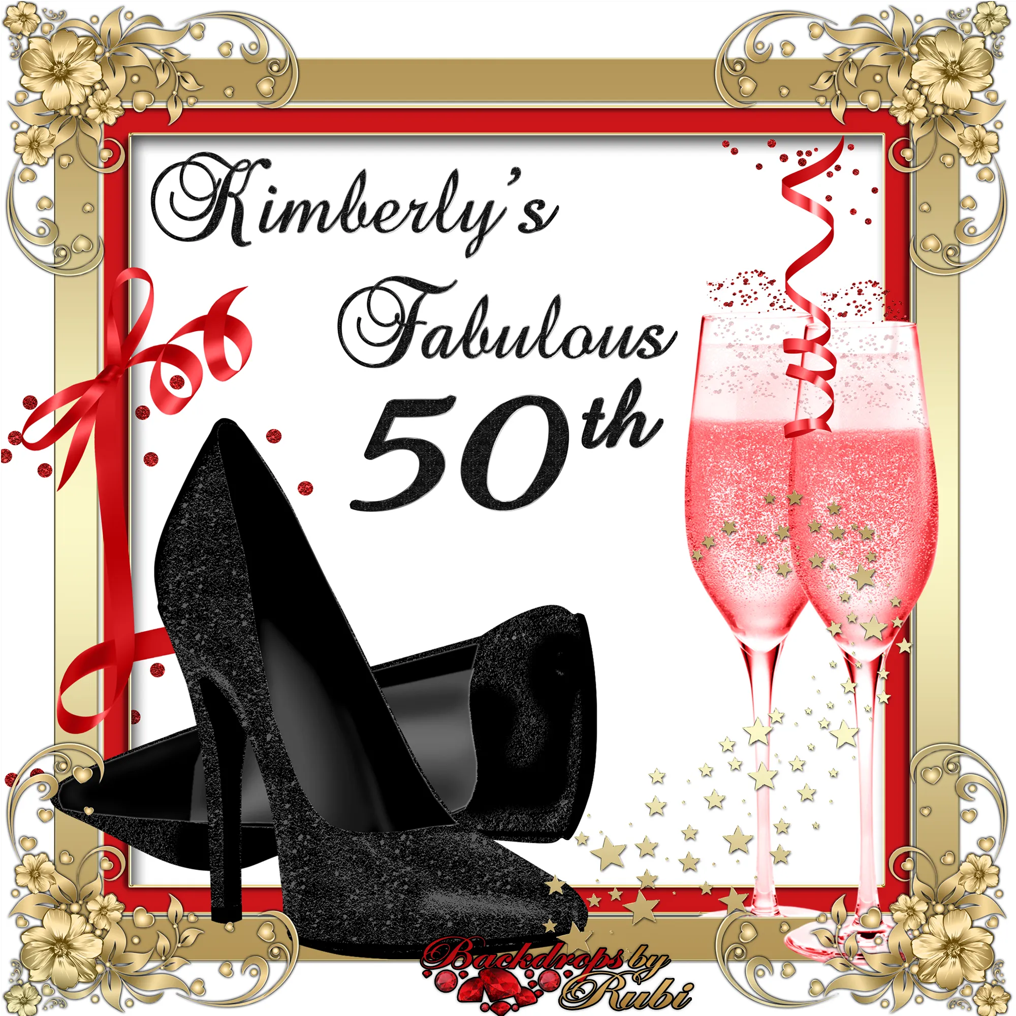 High Heels Backdrop, High Heels Birthday Backdrop, High Heel Shoe Stiletto Backdrop, Fabulous Birthday Backdrop, High Heels Black, Heels Red