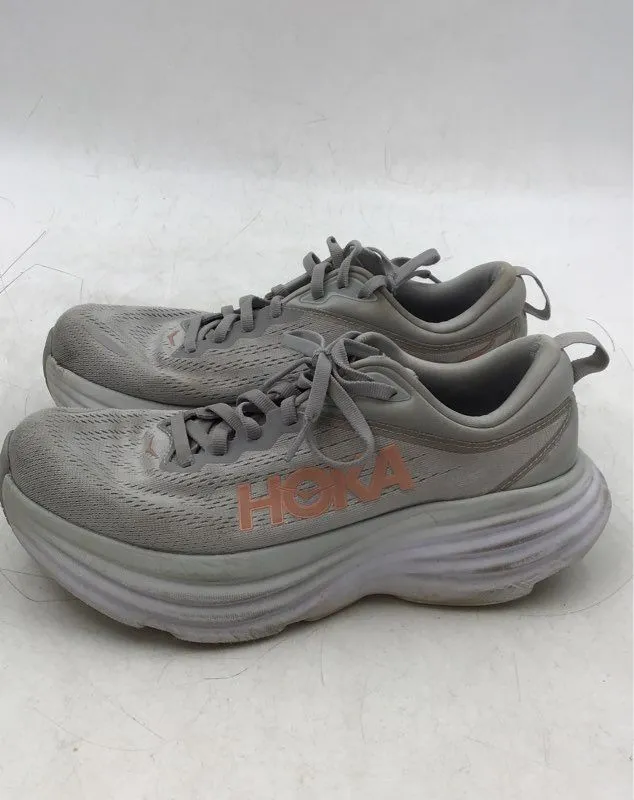 Hoka One One Women's Bondi 8 Gray Running Athletic Shoes - Size 7.5B