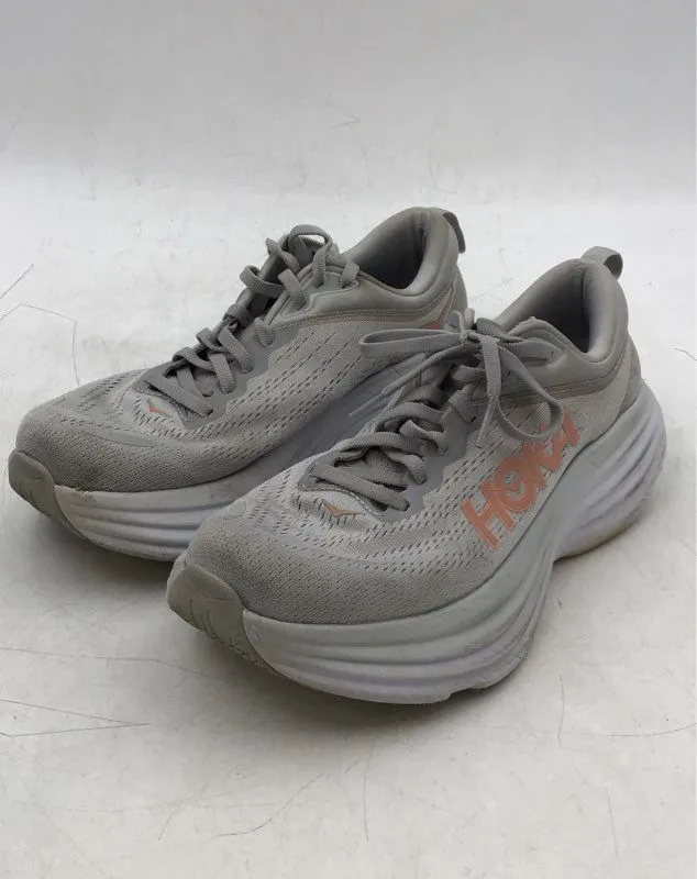 Hoka One One Women's Bondi 8 Gray Running Athletic Shoes - Size 7.5B