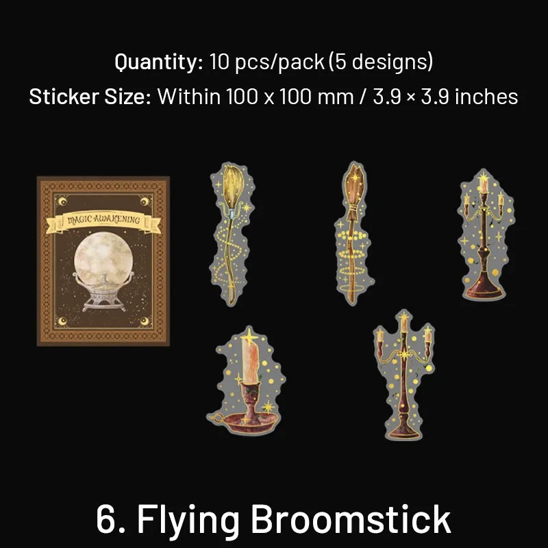 HP Wizard Magic Clear Transparent Stickers - Potion Making, Book, Owl, Hat, Potion, Flying Broomstick