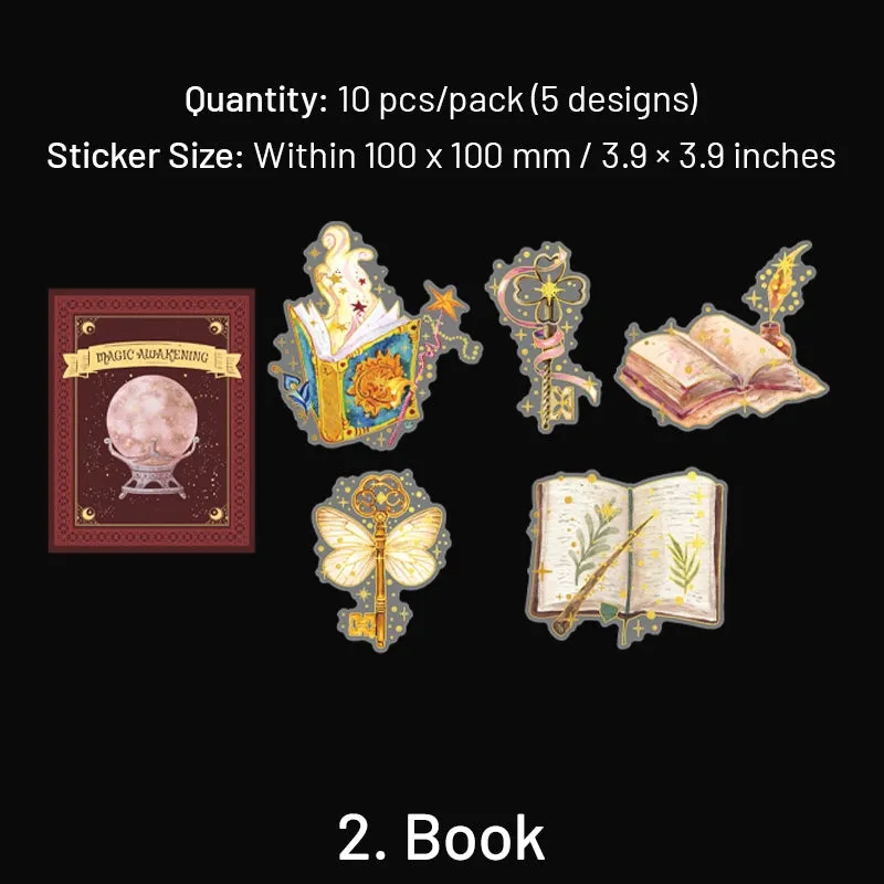 HP Wizard Magic Clear Transparent Stickers - Potion Making, Book, Owl, Hat, Potion, Flying Broomstick