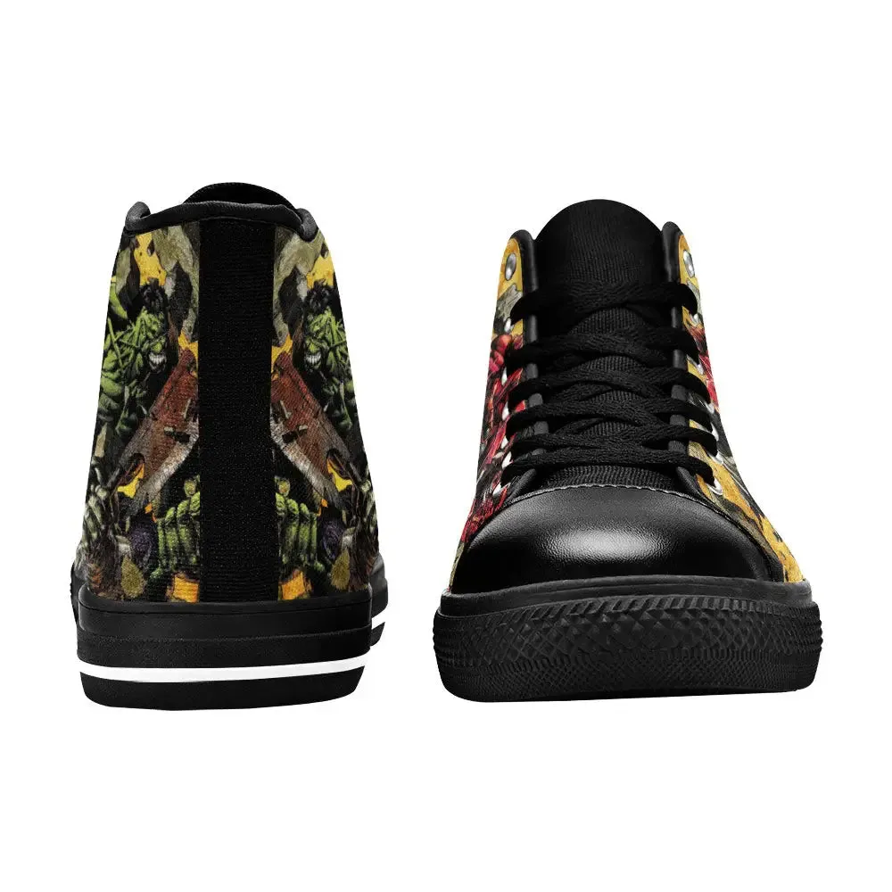 Hulk Comic Shoes High Top Sneakers for Kids and Adults