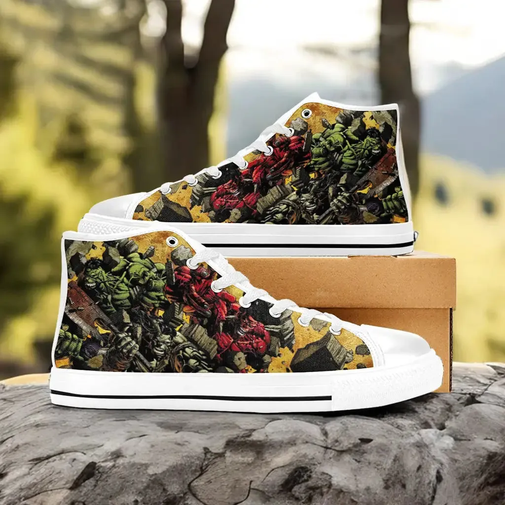 Hulk Comic Shoes High Top Sneakers for Kids and Adults