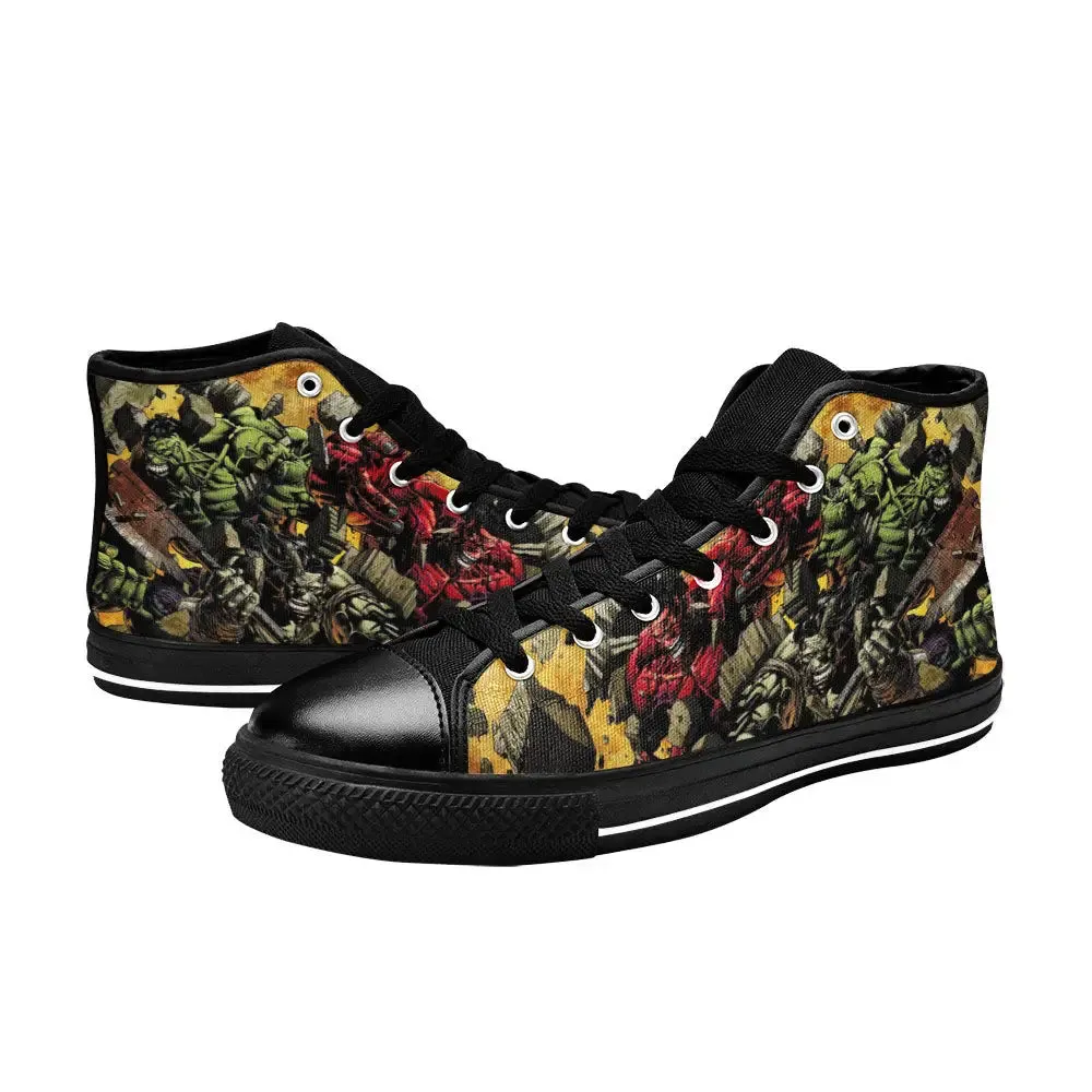 Hulk Comic Shoes High Top Sneakers for Kids and Adults