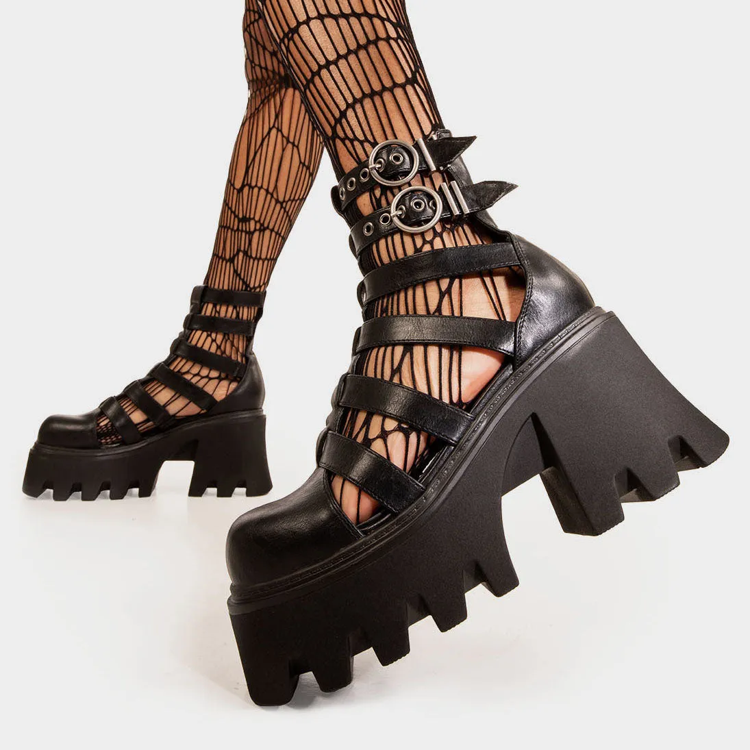 Hypnotised Chunky Platform Ankle Boots