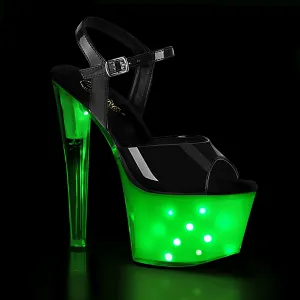 ILLUMINATOR-709 Pleaser Black/White Sexy Platform Shoes (Pole Dancing Heels)
