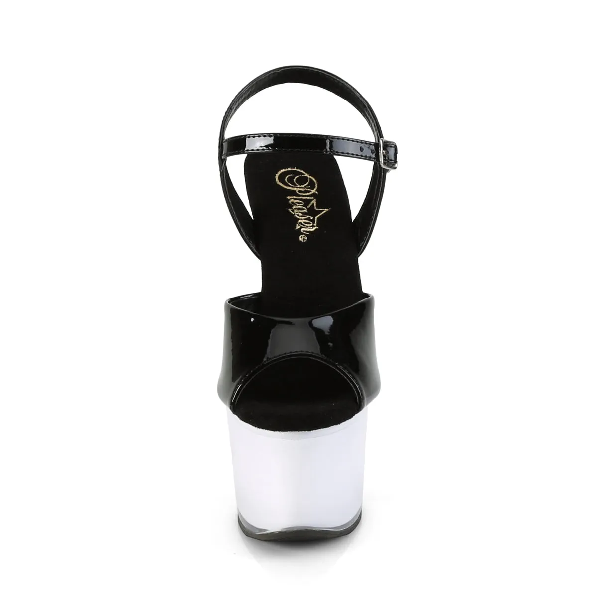 ILLUMINATOR-709 Pleaser Black/White Sexy Platform Shoes (Pole Dancing Heels)