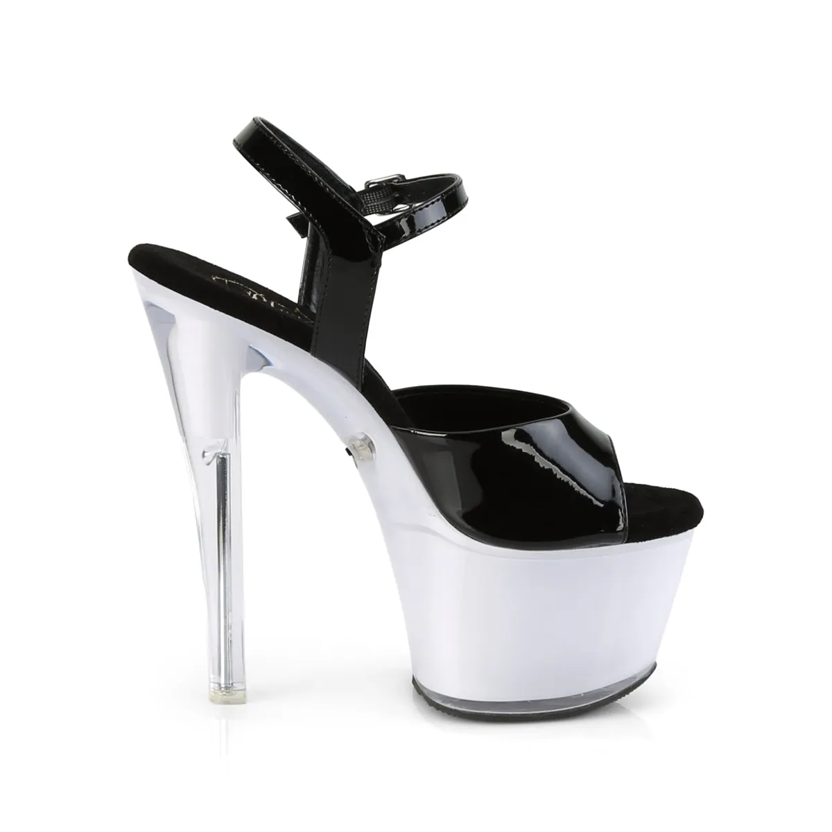 ILLUMINATOR-709 Pleaser Black/White Sexy Platform Shoes (Pole Dancing Heels)