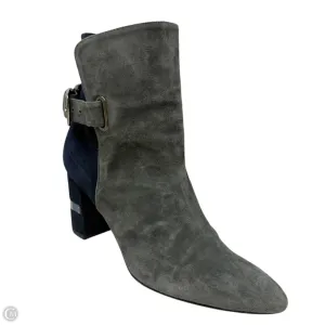 Fast Go Imback Ankle Boots Designer By Stuart Weitzman In Blue & Grey, Size: 7.5