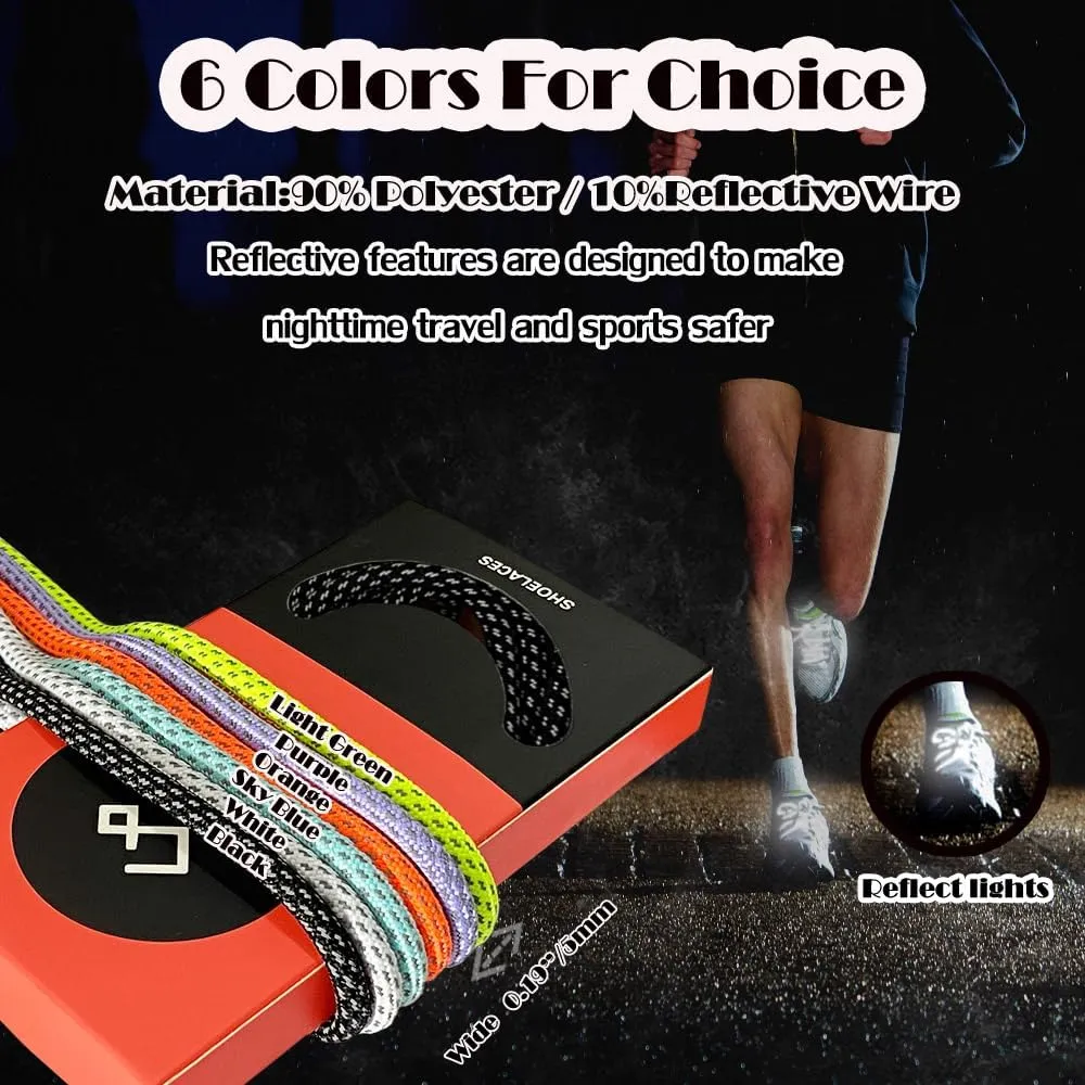 Iron head Round shoelaces Reflective for sneakers