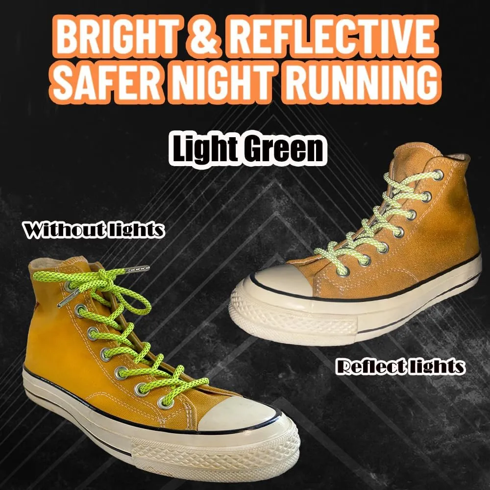 Iron head Round shoelaces Reflective for sneakers