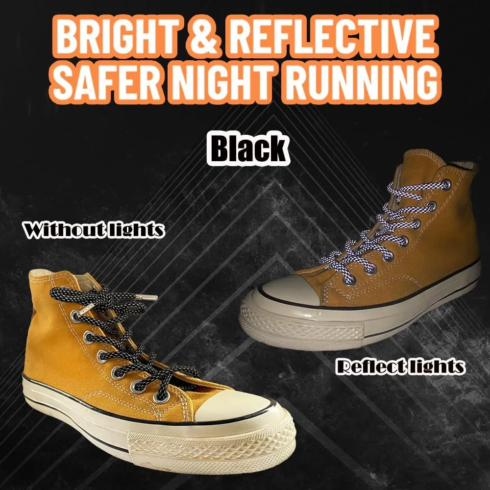Iron head Round shoelaces Reflective for sneakers