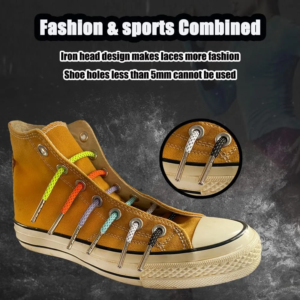 Iron head Round shoelaces Reflective for sneakers