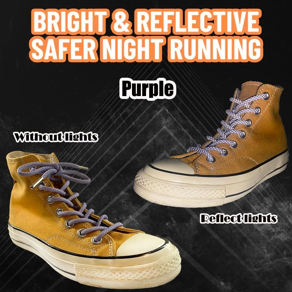 Iron head Round shoelaces Reflective for sneakers