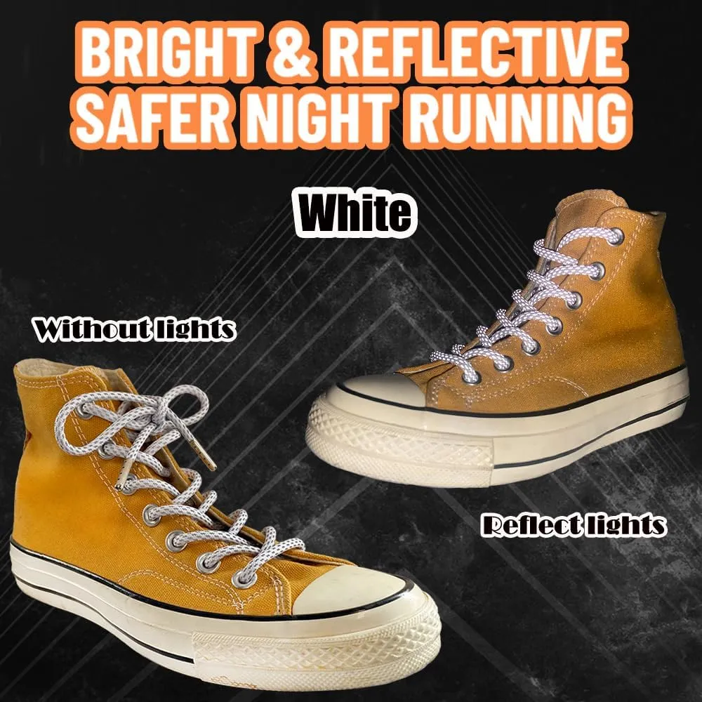 Iron head Round shoelaces Reflective for sneakers