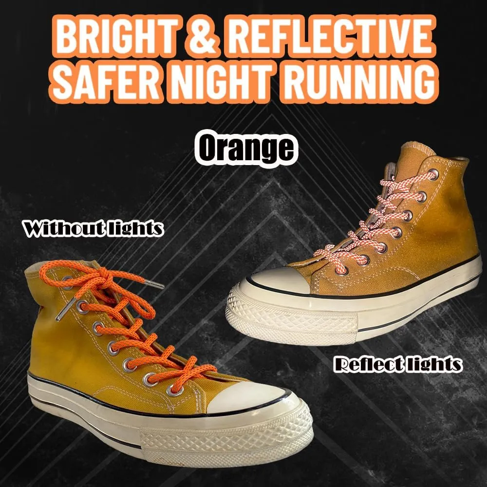 Iron head Round shoelaces Reflective for sneakers