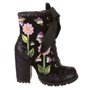 Irregular Choice Womens Vibrant Violets High Heel - Black
